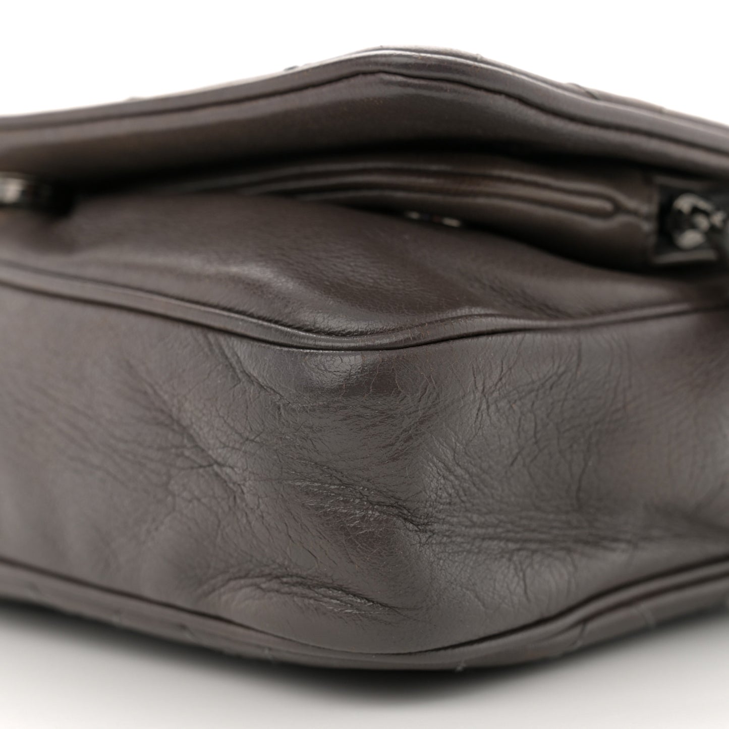 Lambskin Quilted Single Flap Grey