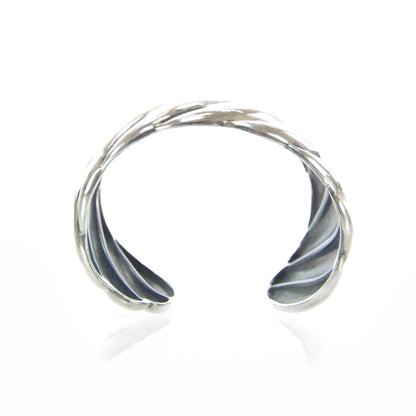 David Yurman Sterling Silver Wide Sculpted Cable Cuff Bracelet 4 of 5