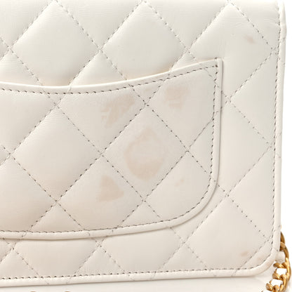 Chanel Lambskin Plexiglass Quilted Coco Love Wallet On Chain WOC White 10 of 11