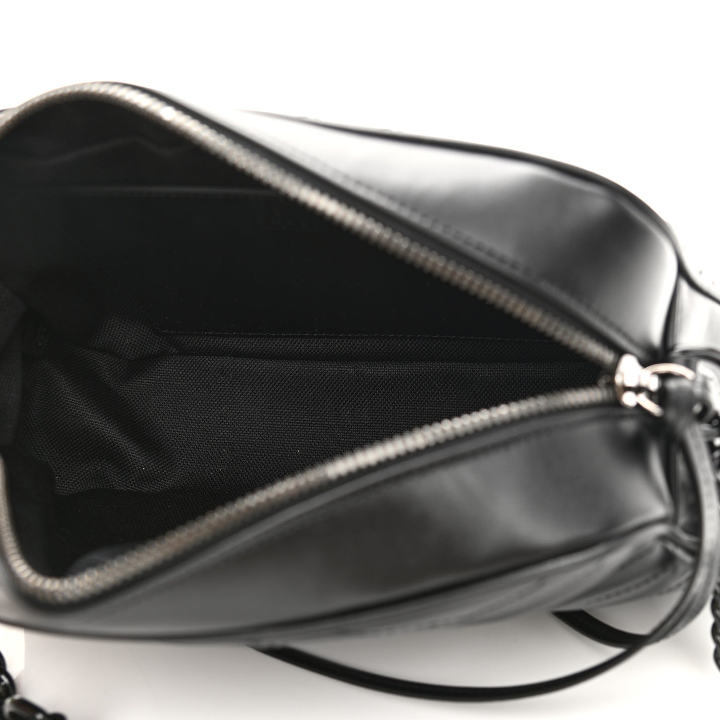 Calfskin Matelasse Monochrome Small GG Marmont Chain Shoulder Bag Black