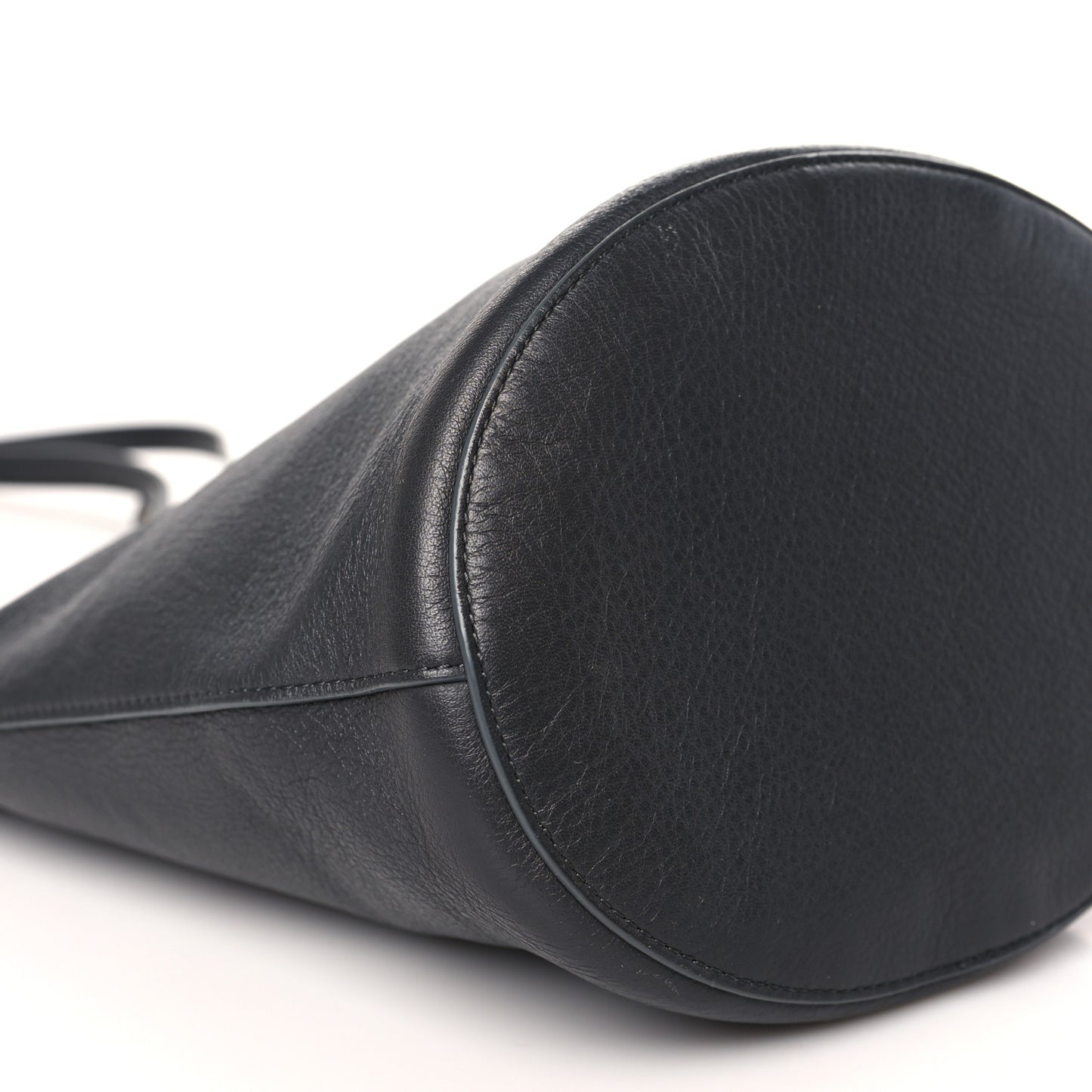 Pebbled Calfskin Zip Bucket Bag Aglio