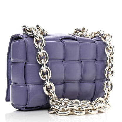 Bottega Veneta Lambskin Maxi Intreccio Padded Chain Cassette Crossbody Bag Lavender 3 of 9