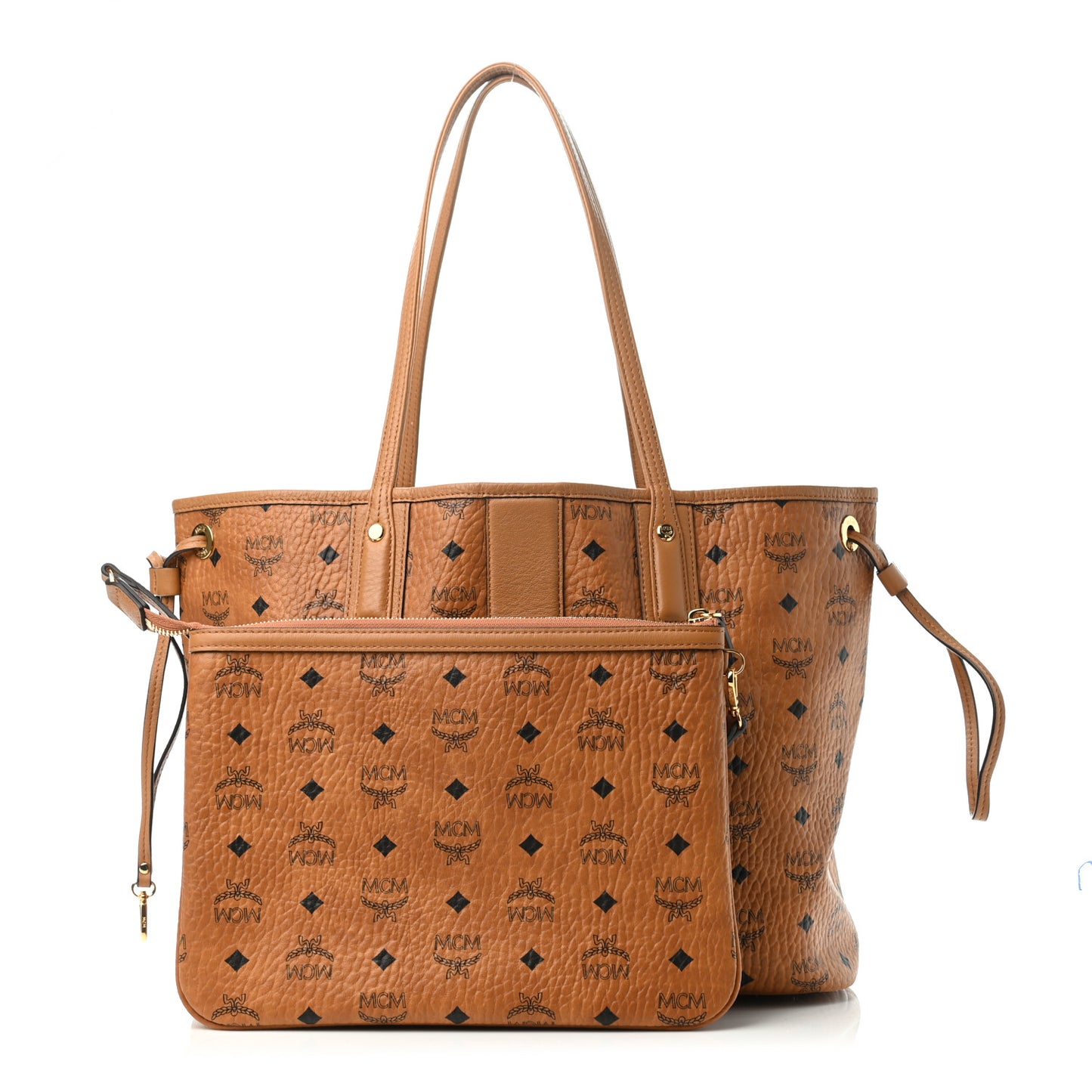 Visetos Medium Liz Reversible Shopper Tote Cognac