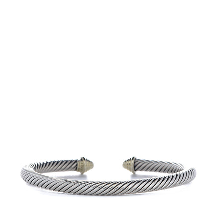 David Yurman Sterling Silver 14K Yellow Gold 5mm Cable Classics Bracelet 3 of 4