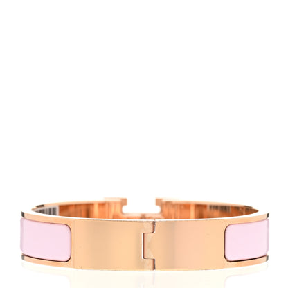 Hermes Enamel Narrow Clic Clac H Bracelet PM Rose Dragee 3 of 5