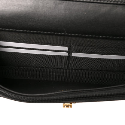Chanel Calfskin Crocodile Embossed Graffiti 2.55 Cocodile Reissue Wallet On Chain WOC Black Gold 5 of 11