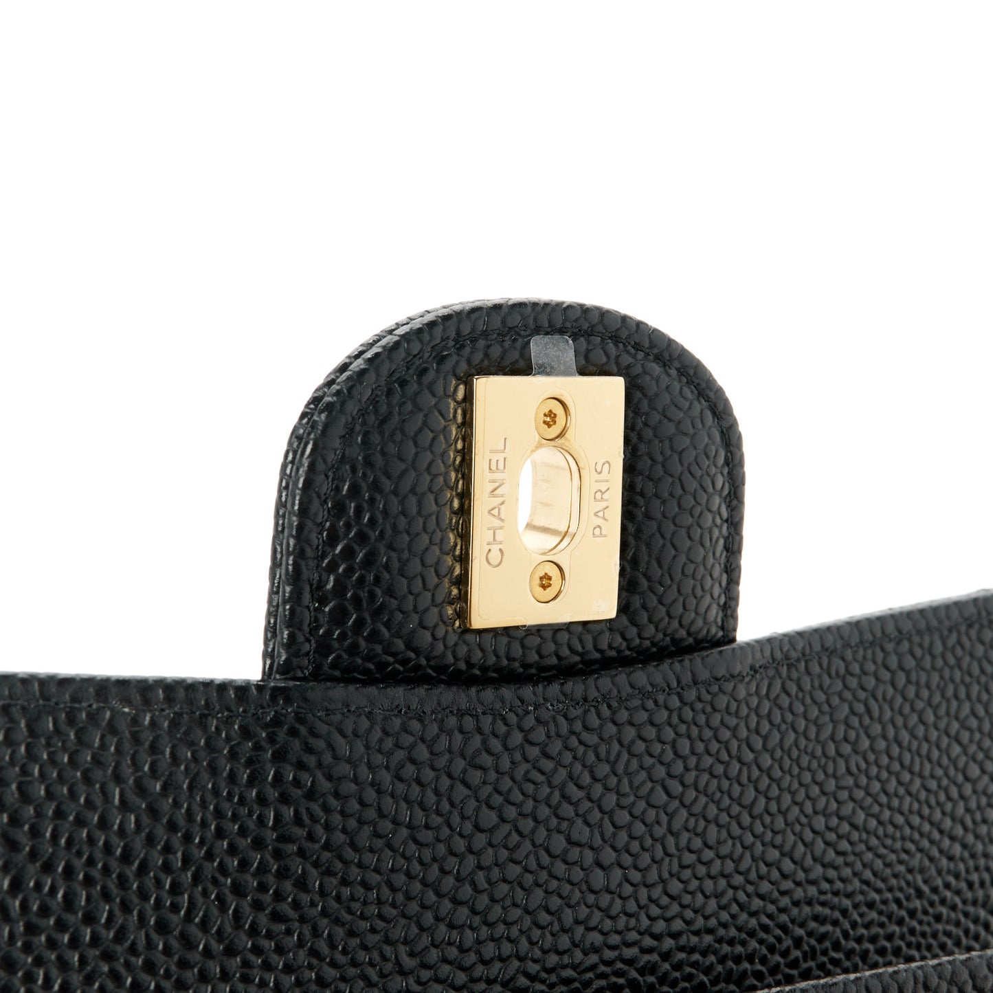 Caviar Quilted Small Double Flap Black