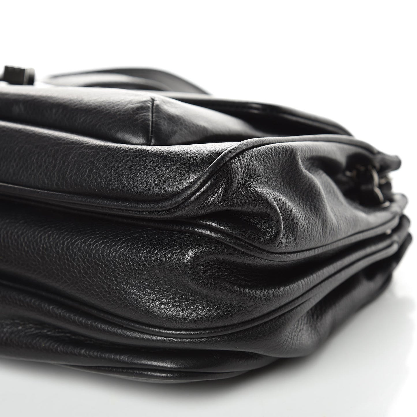Caviar Mademoiselle Lock Accordion Flap Black