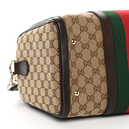 Gucci Monogram Vintage Web Medium Boston Dark Brown 9 of 10