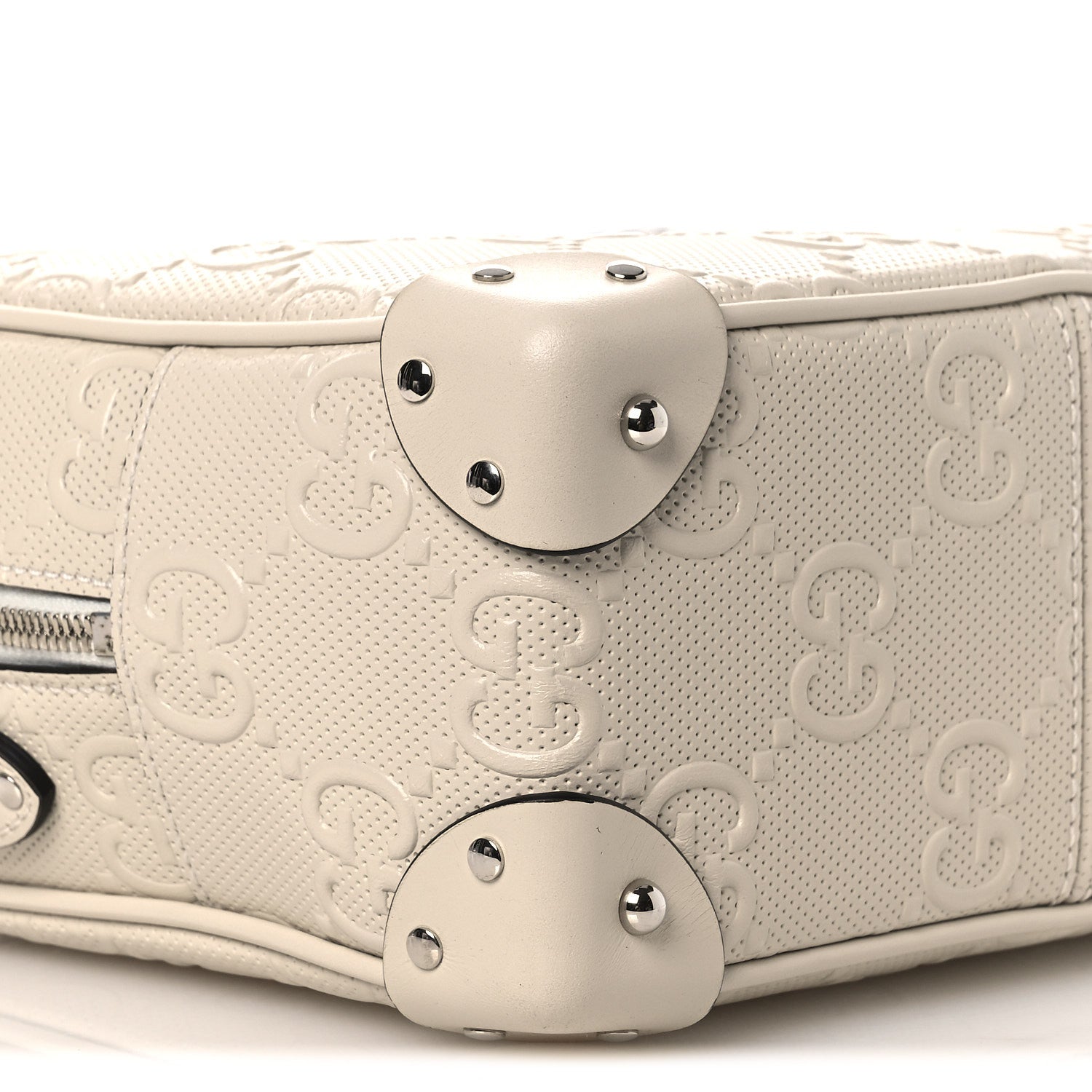 Gucci Calfskin GG Tennis Embossed Square Messenger Bag Mystic White 9 of 10