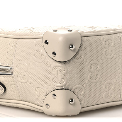 Gucci Calfskin GG Tennis Embossed Square Messenger Bag Mystic White 9 of 10