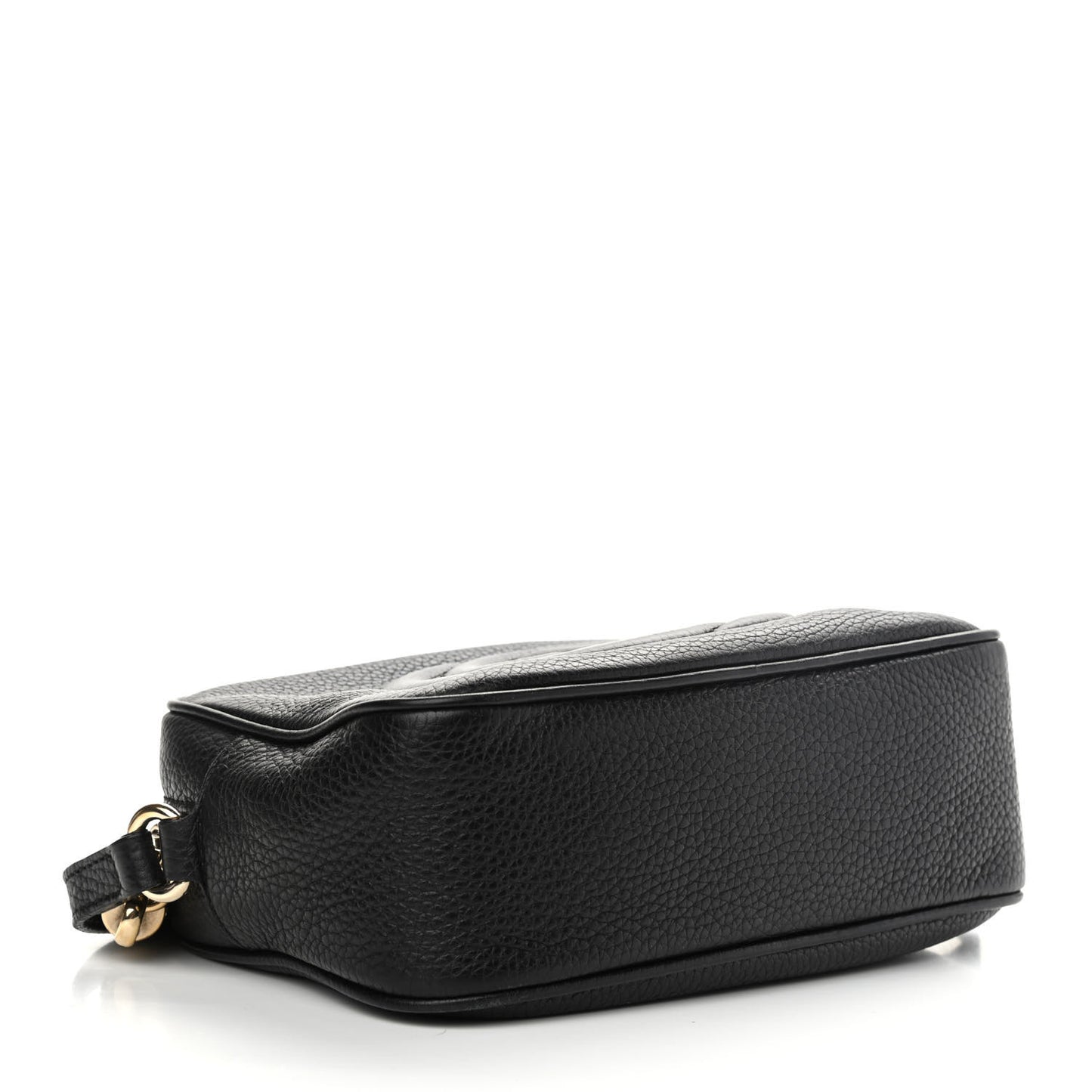 Pebbled Calfskin Small Soho Disco Bag Black