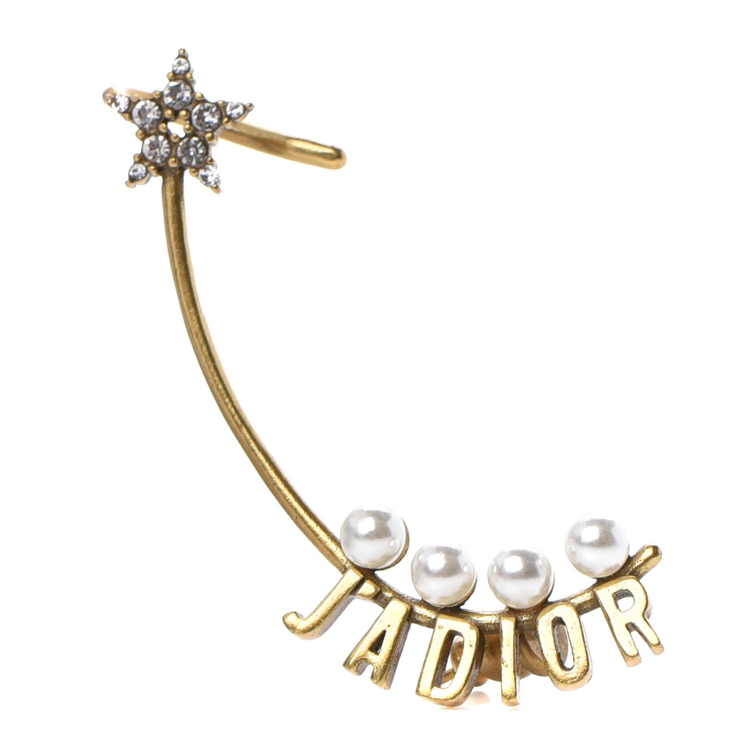 Christian Dior Pearl Crystal J'Adior Earring Gold 1 of 3