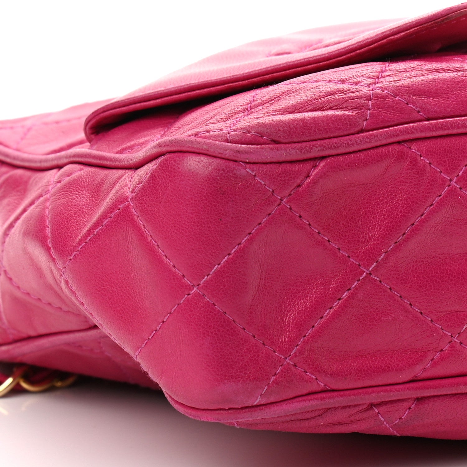 Chanel Lambskin Quilted Flap Tassel Camera Case Fuchsia 10 of 12