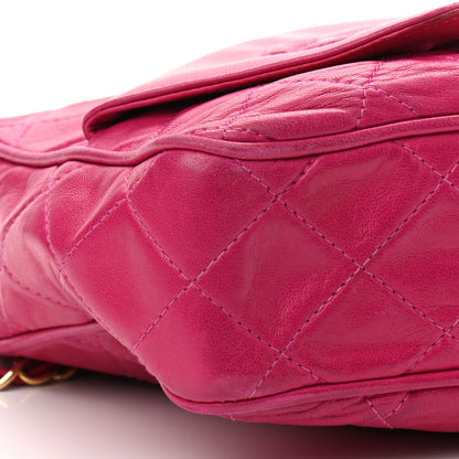 Chanel Lambskin Quilted Flap Tassel Camera Case Fuchsia 10 of 12