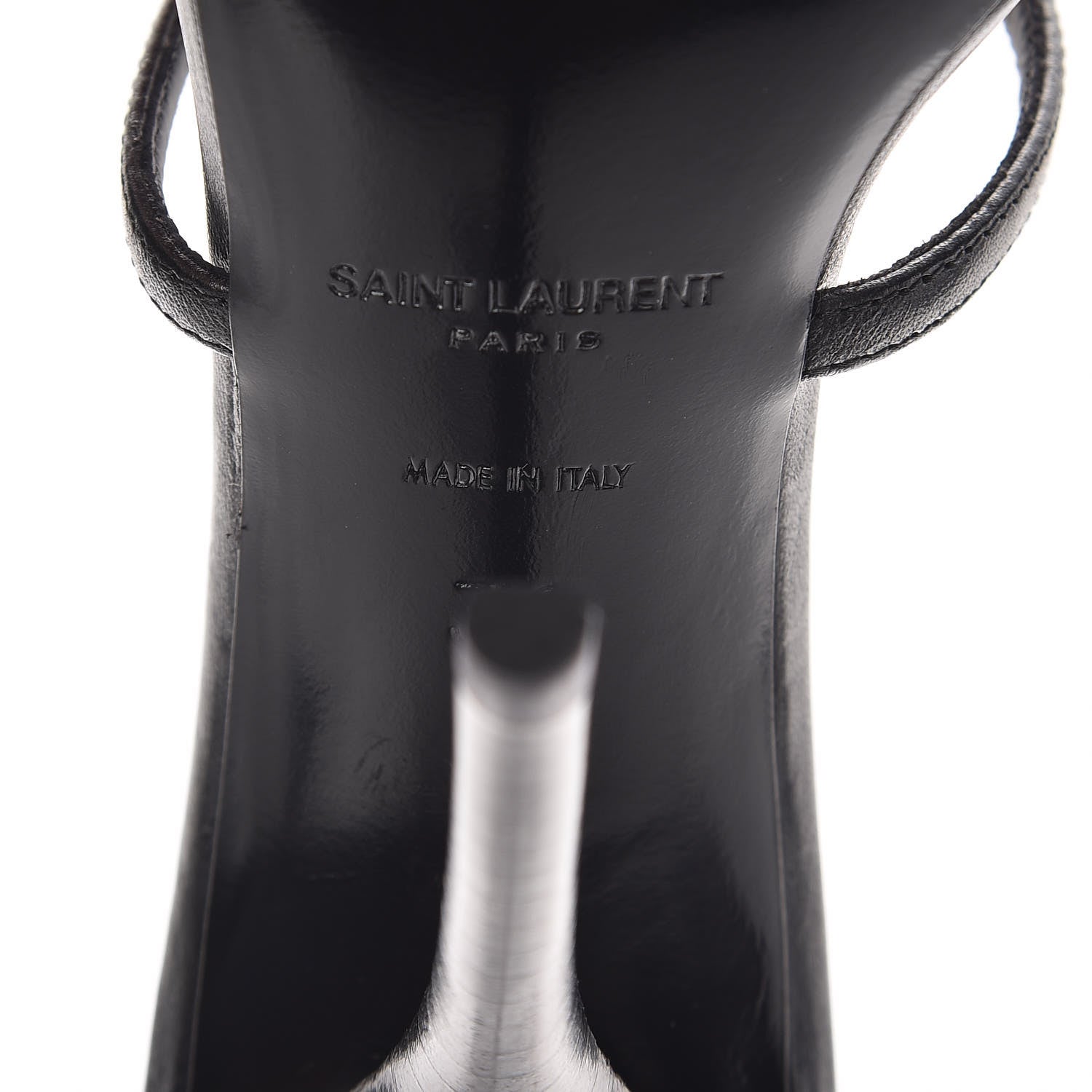 Saint Laurent Calfskin Cassandra 110 Sandals 36 Black 6 of 8