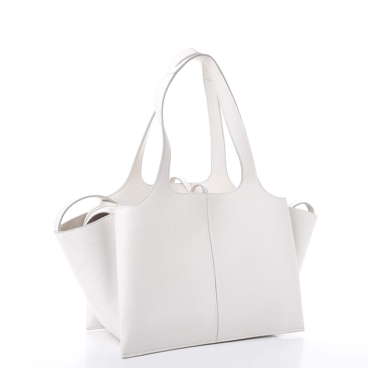 Celine Baby Grained Calfskin Small Tri-Fold Bag White 3 of 16