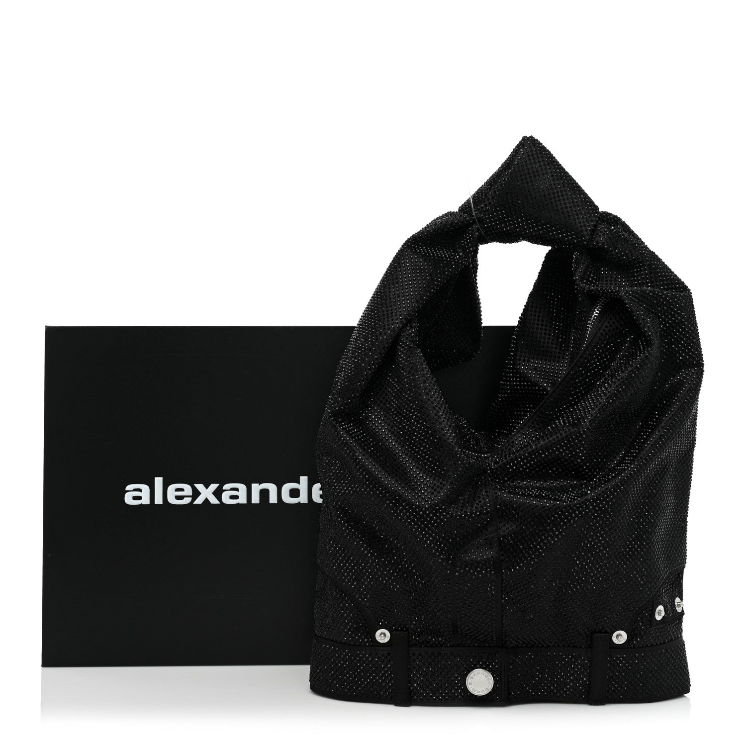 Alexander Wang Mesh Crystal Rhinestone 5 Pocket Mini Hobo Black 8 of 8