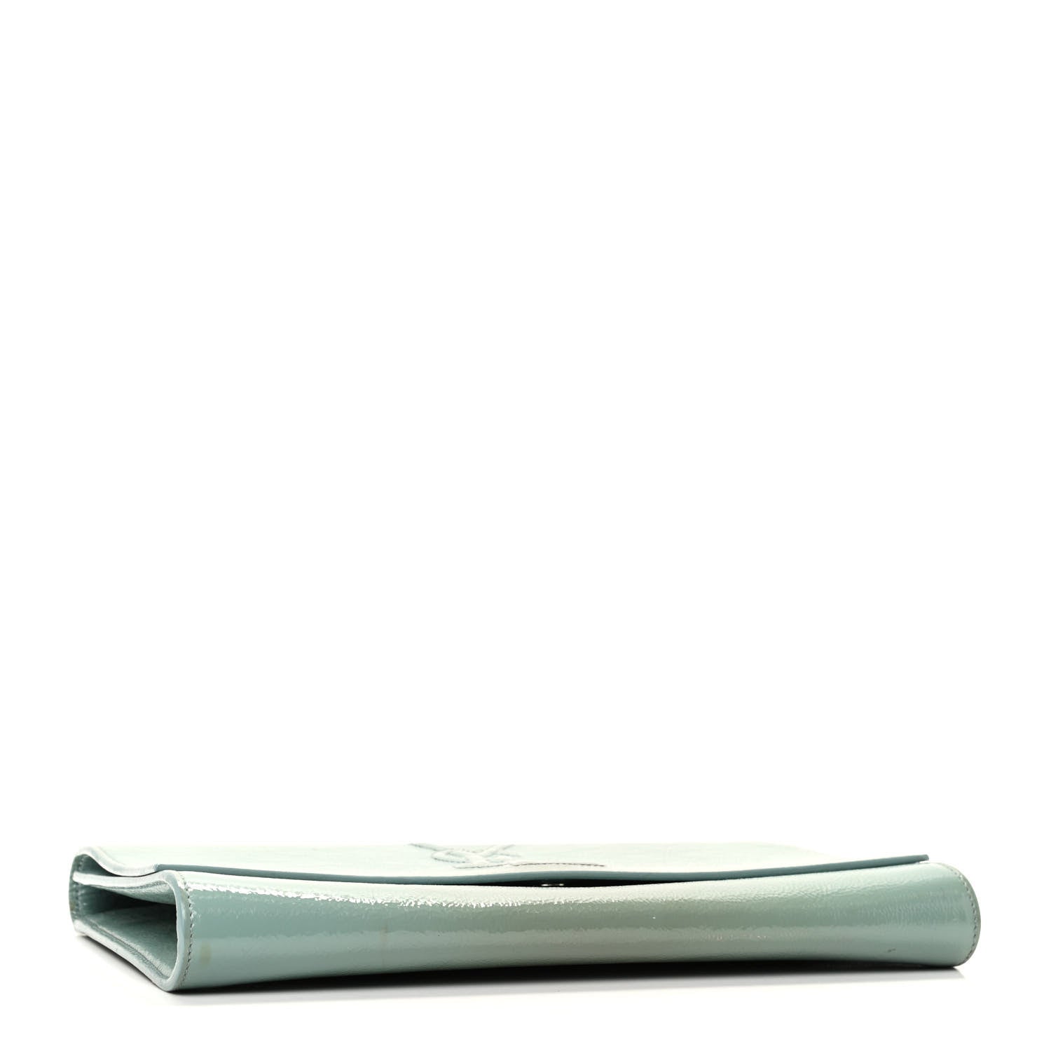 Saint Laurent Textured Patent Large Belle De Jour Clutch Light Blue 4 of 9