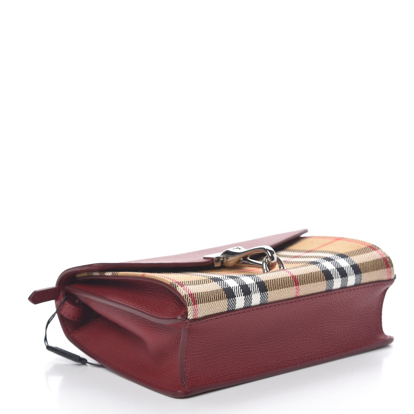 Grainy Calfskin Vintage Check Baby Macken Crossbody Bag Crimson