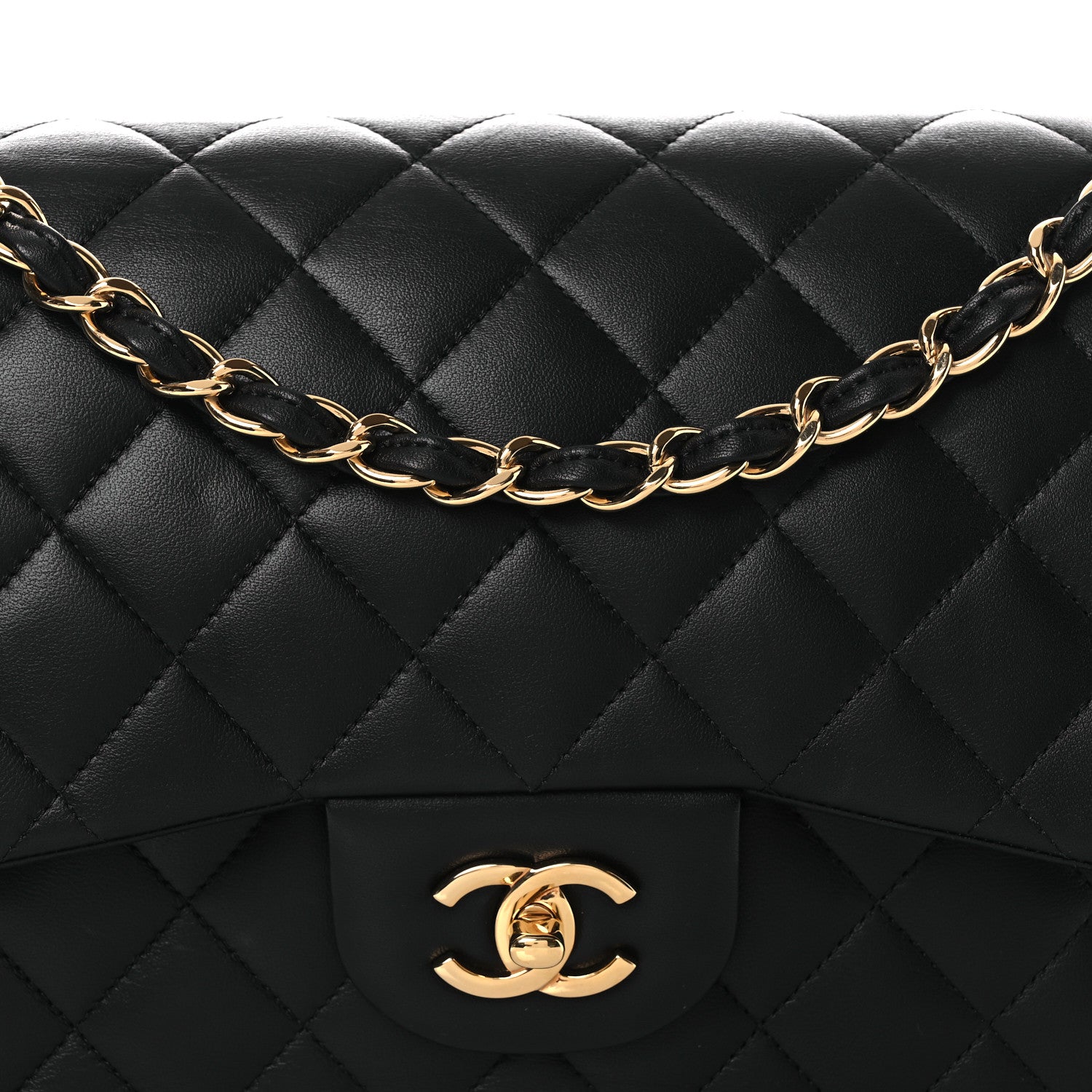 Chanel Lambskin Quilted Jumbo Double Flap Black 8 of 10