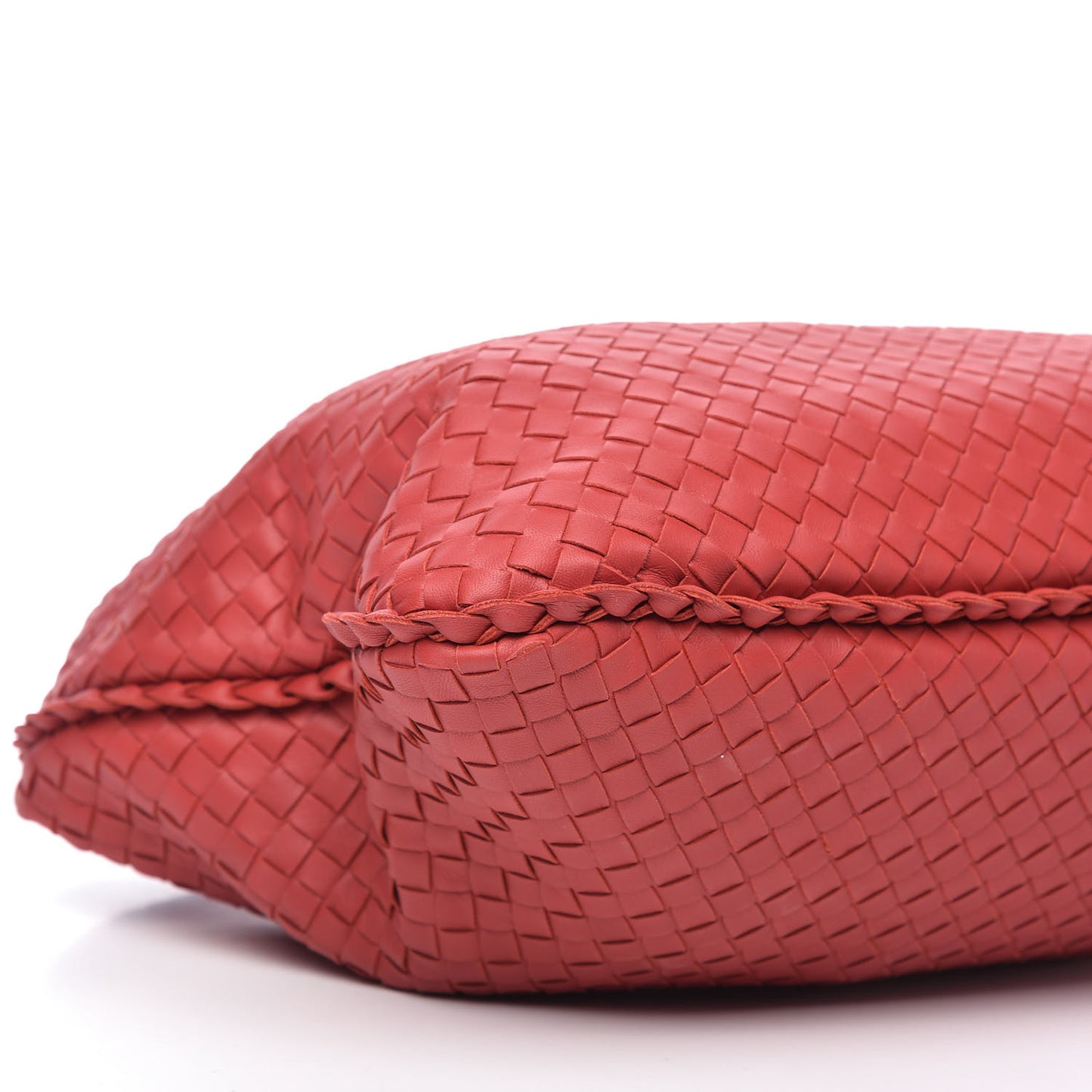 Nappa Intrecciato Large Veneta Hobo Red