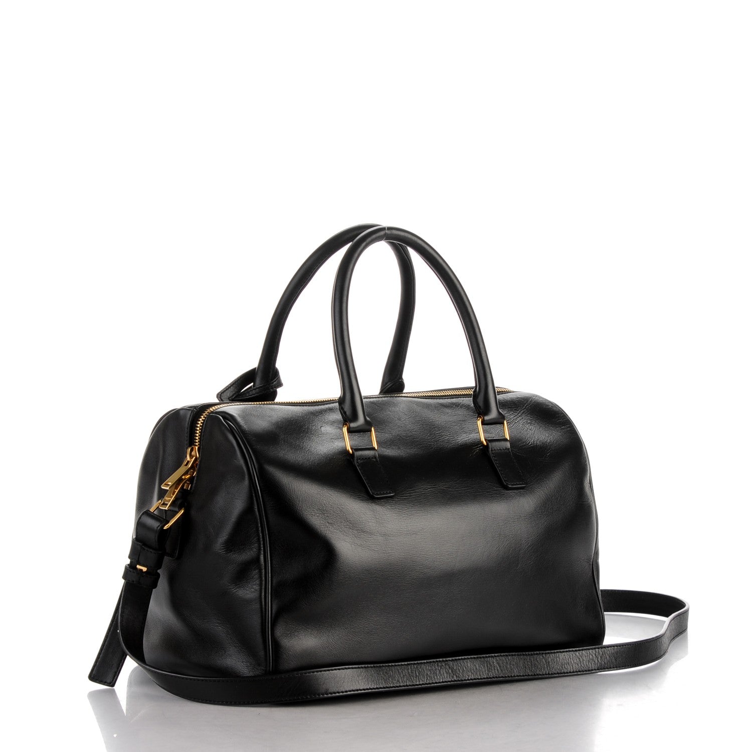 Saint Laurent Smooth Calfskin Bi-Color Duffle 6 Black White 3 of 9