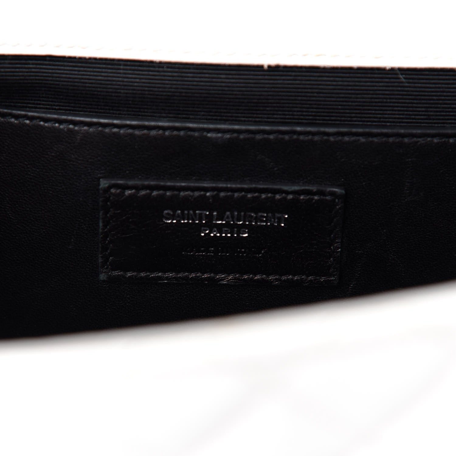 Saint Laurent Grain De Poudre Textured Mixed Matelasse Medium Triquilt Monogram Satchel Blanc Vintage 13 of 15