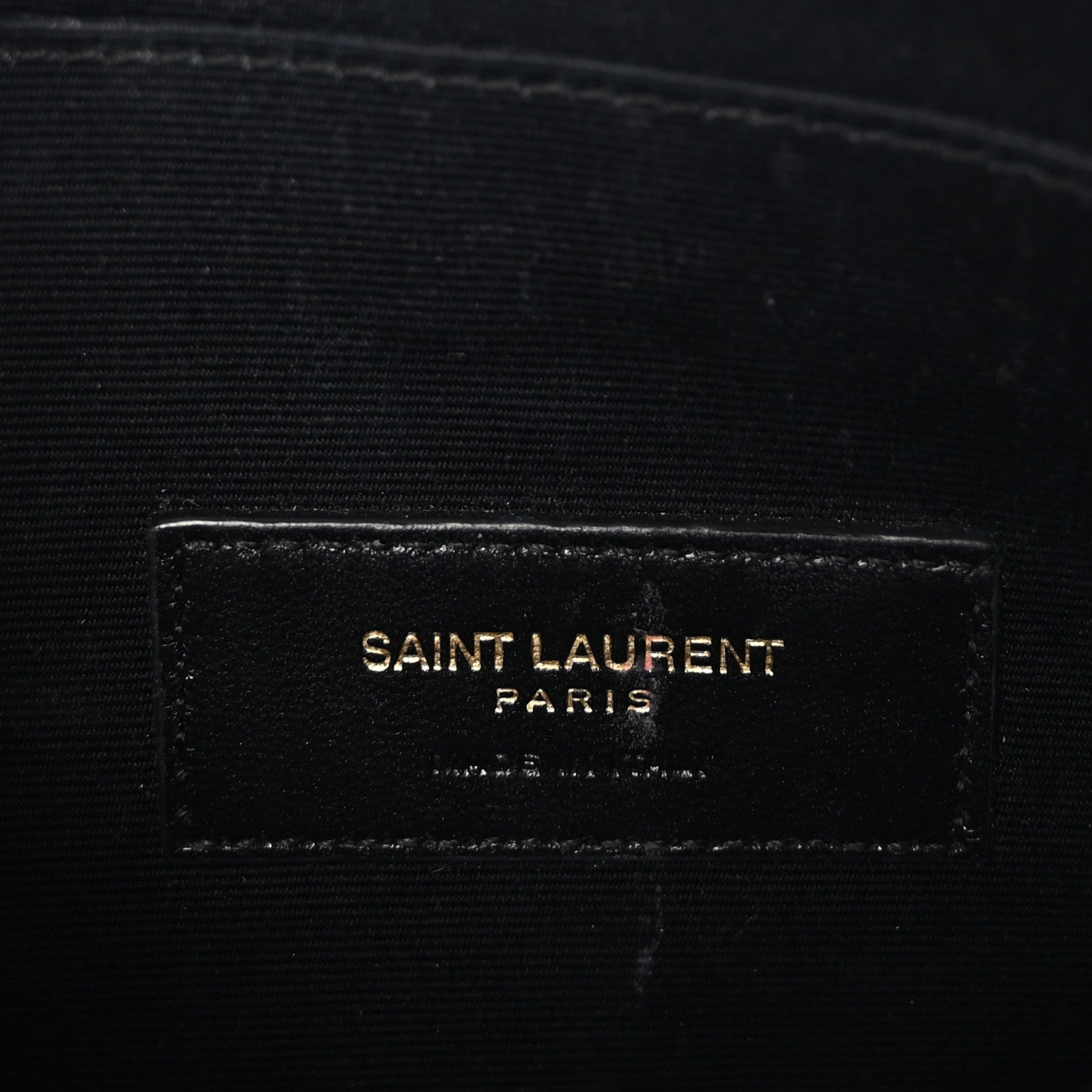 Saint Laurent Grain De Poudre Chevron Monogram Large Bill Pouch Black 6 of 7