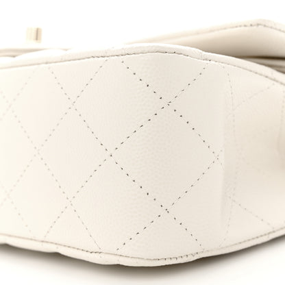Chanel Caviar Quilted Medium Double Flap White 10 of 13