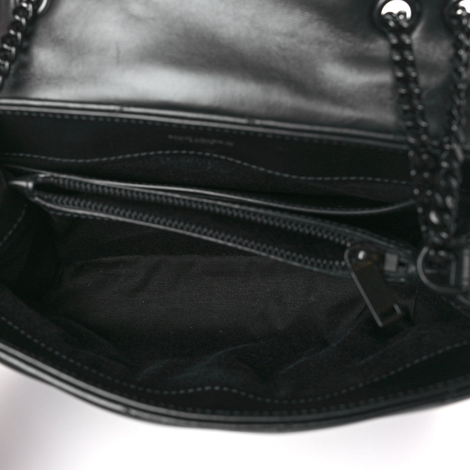 Saint Laurent Calfskin Y Quilted Monogram Monochrome Small Loulou Chain Satchel Black 5 of 9