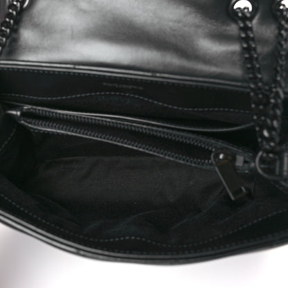 Saint Laurent Calfskin Y Quilted Monogram Monochrome Small Loulou Chain Satchel Black 5 of 9