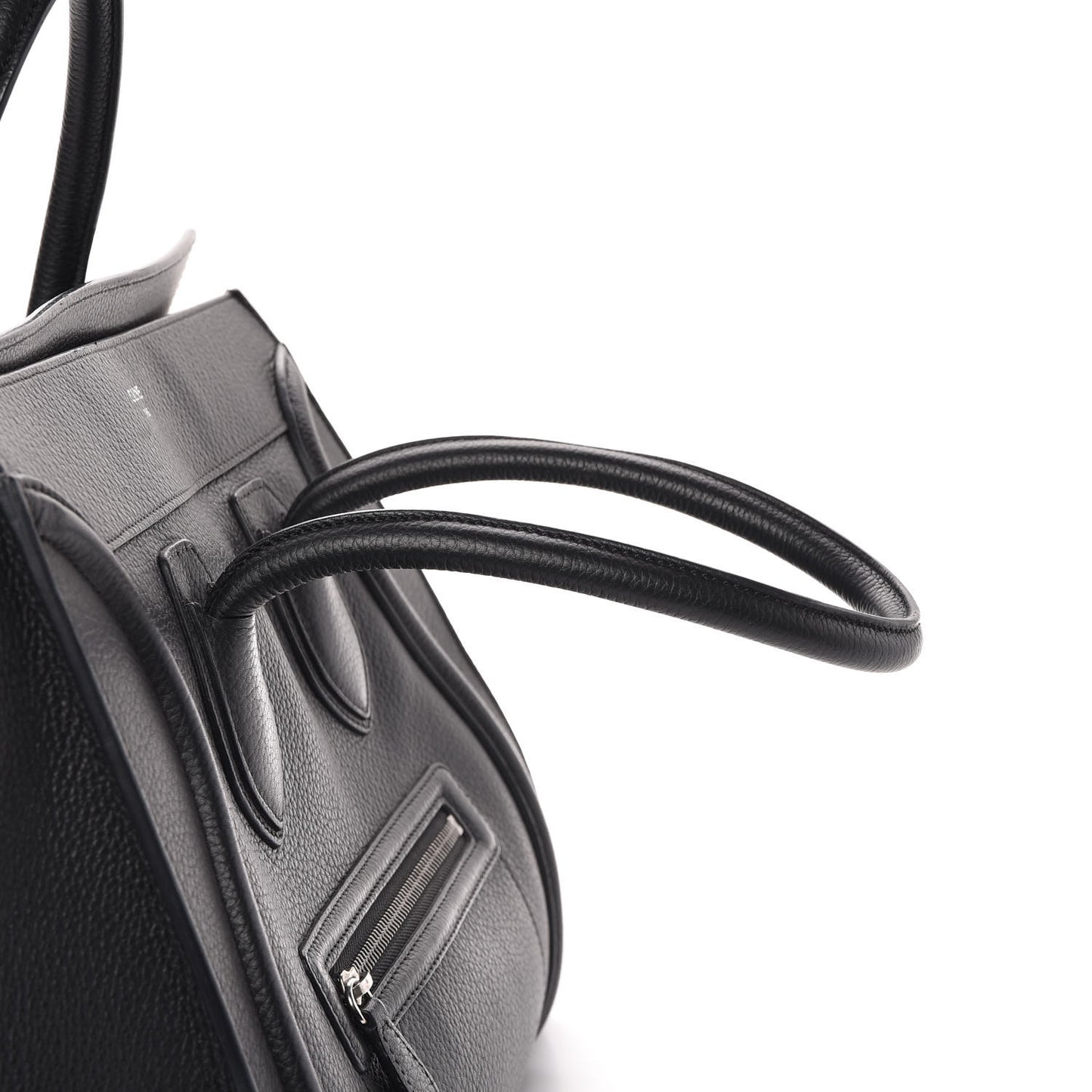 Drummed Calfskin Mini Luggage Black