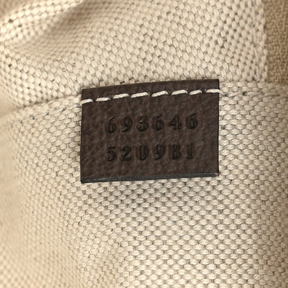 Gucci Monogram Jumbo GG Textured Dollar Calfskin Web Small Savoy Cabin Trolley Camel Ebony New Acero 6 of 8