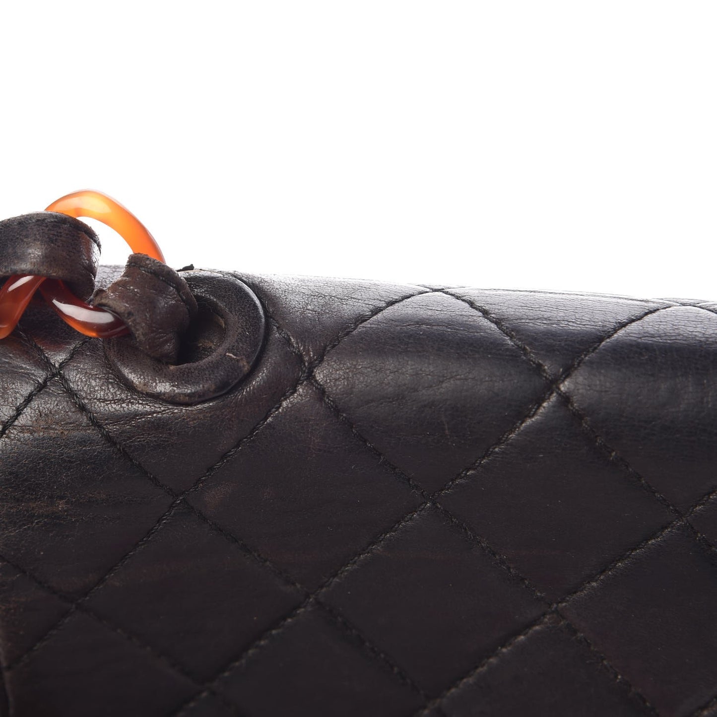 Lambskin Quilted Bekko Jumbo Single Flap Black