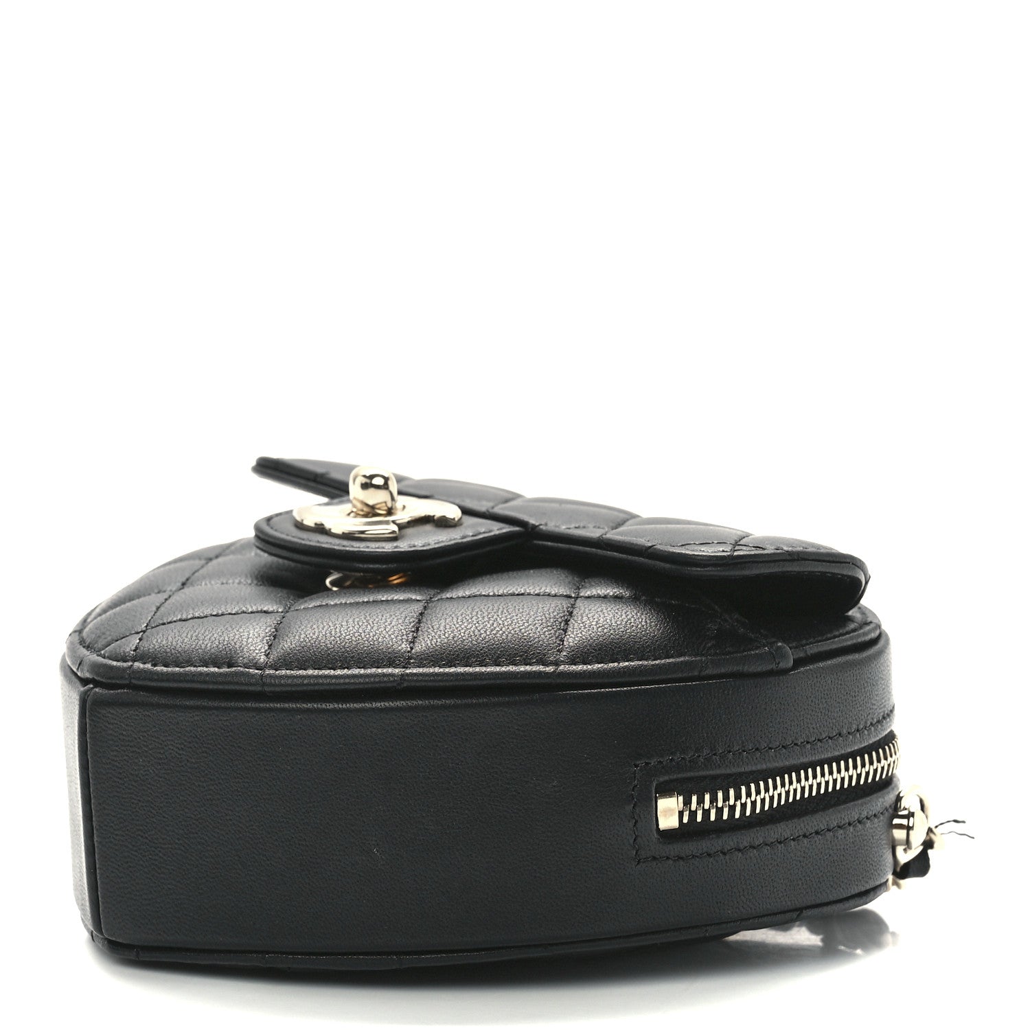 Chanel Lambskin Quilted CC In Love Heart Clutch With Chain Black 10 of 12