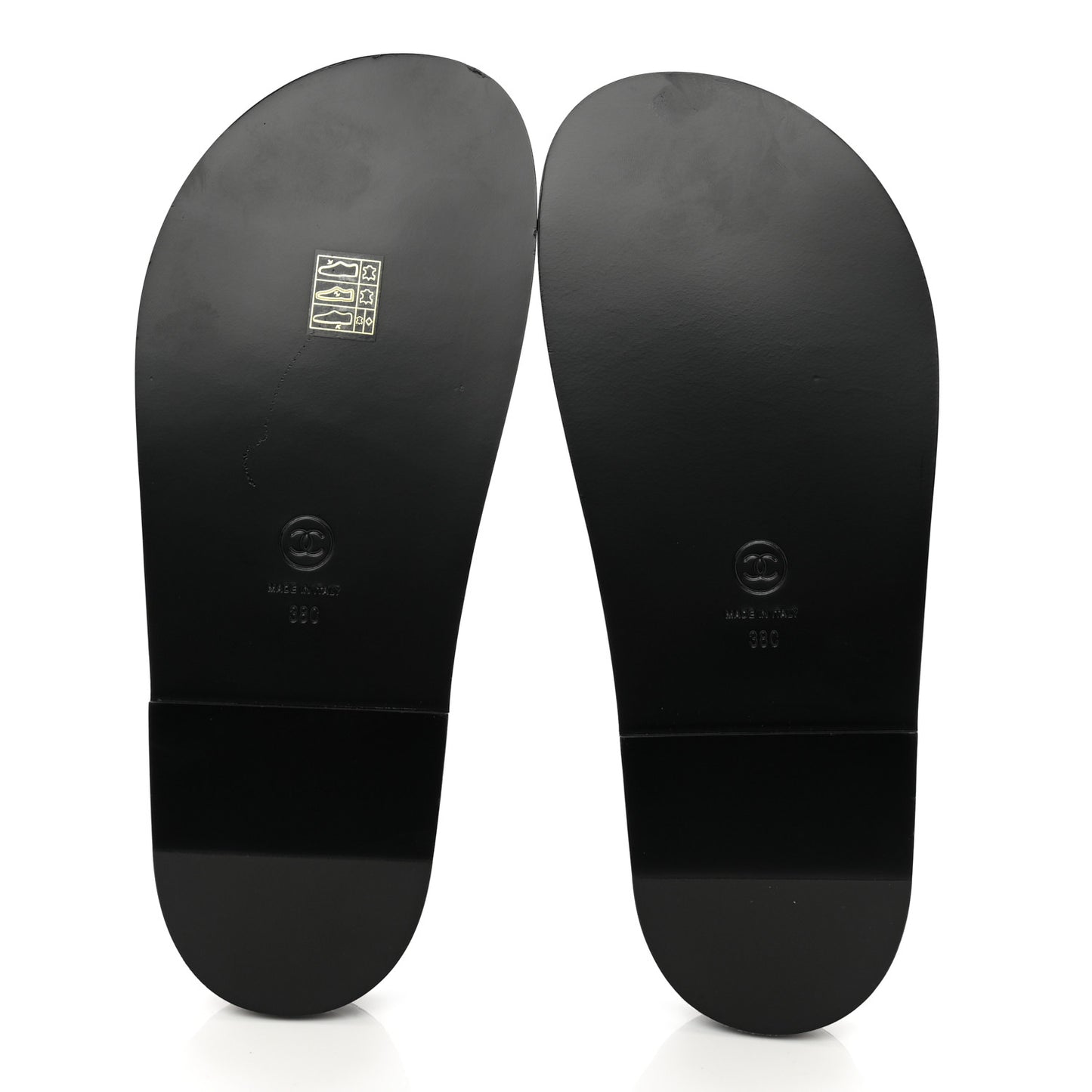 Lambskin Quilted Velcro Dad Chain CC Slide Sandals 38 Black