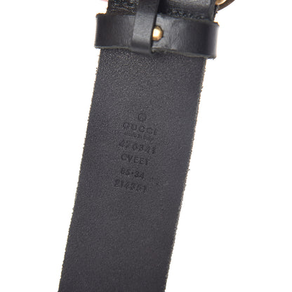Gucci Calfskin Crystal Double G Belt 85 34 Black Multicolor 4 of 6