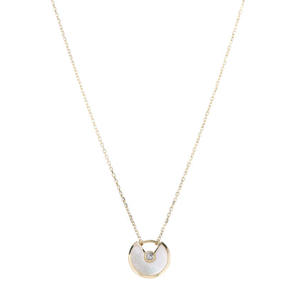Cartier 18K Yellow Gold Diamond Mother of Pearl XS Amulette de Cartier Pendant Necklace 1 of 6