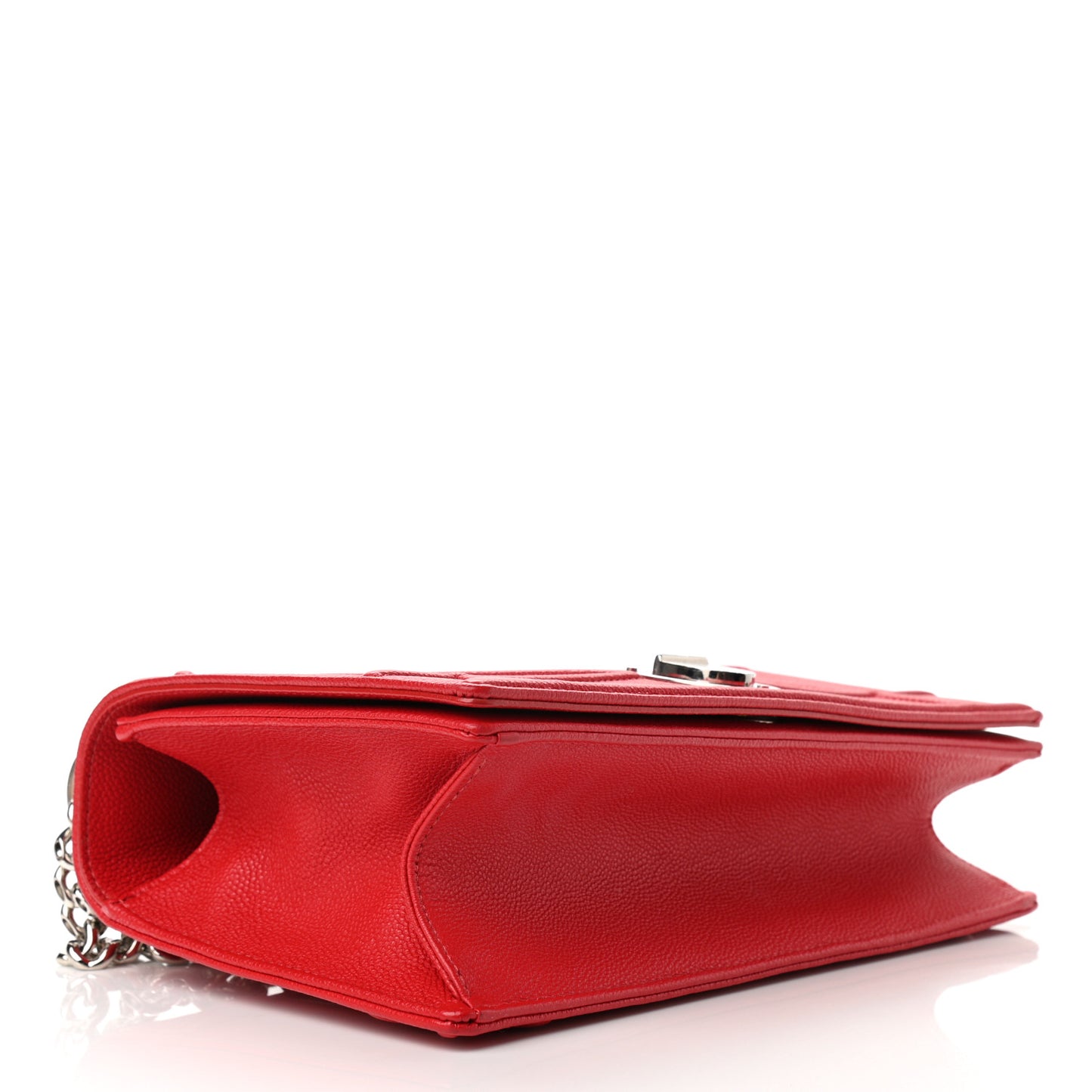 Grained Calfskin Medium Diorama Flap Bag Red