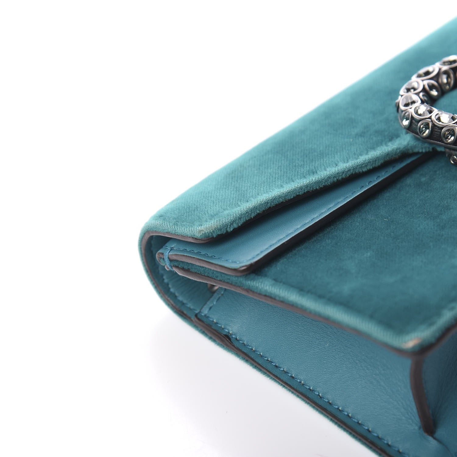 Gucci Velvet Super Mini Dionysus Shoulder Bag Pavone Cyan 9 of 11