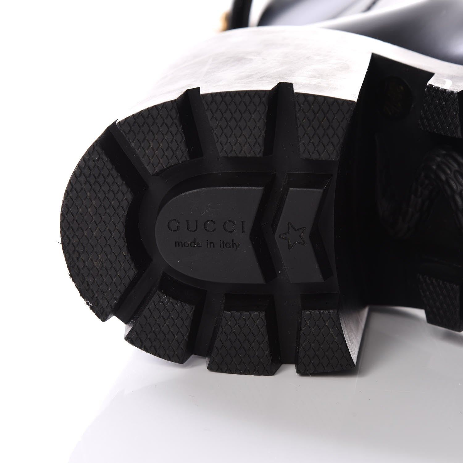 Gucci Magnum Calfskin Pearl Lace Up Combat Ankle Boots 36.5 Black 7 of 9