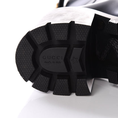 Gucci Magnum Calfskin Pearl Lace Up Combat Ankle Boots 36.5 Black 7 of 9