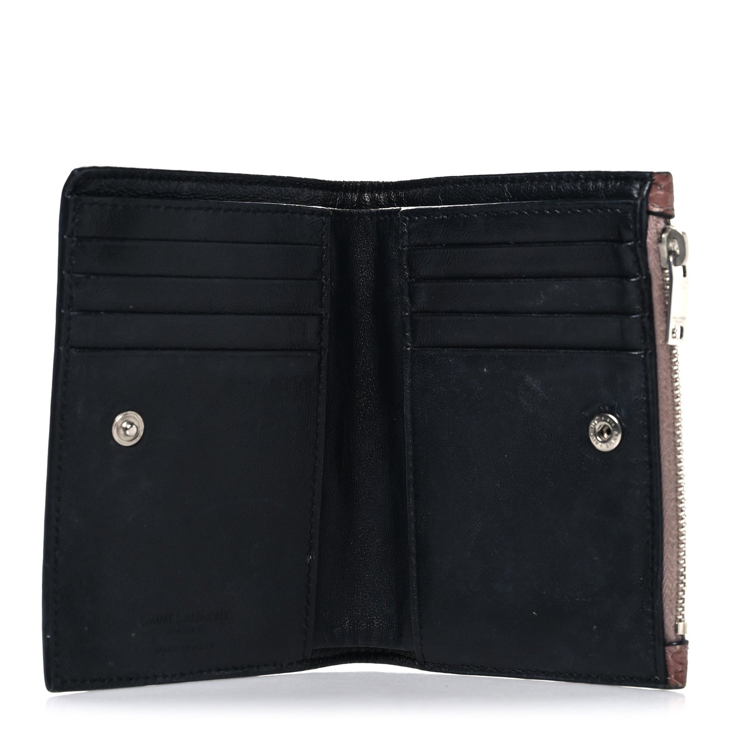 Lacquer Ayers Fragments Bi-Fold Zipped Wallet  Rose Brown