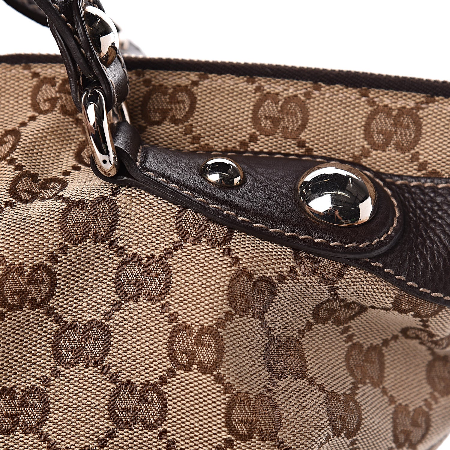Gucci Monogram Large Icon Bit Top Handle Bag Brown 13 of 13
