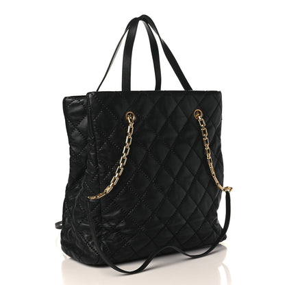 Chanel Calfskin Quilted Large Retro Chain Tote Black 3 of 10