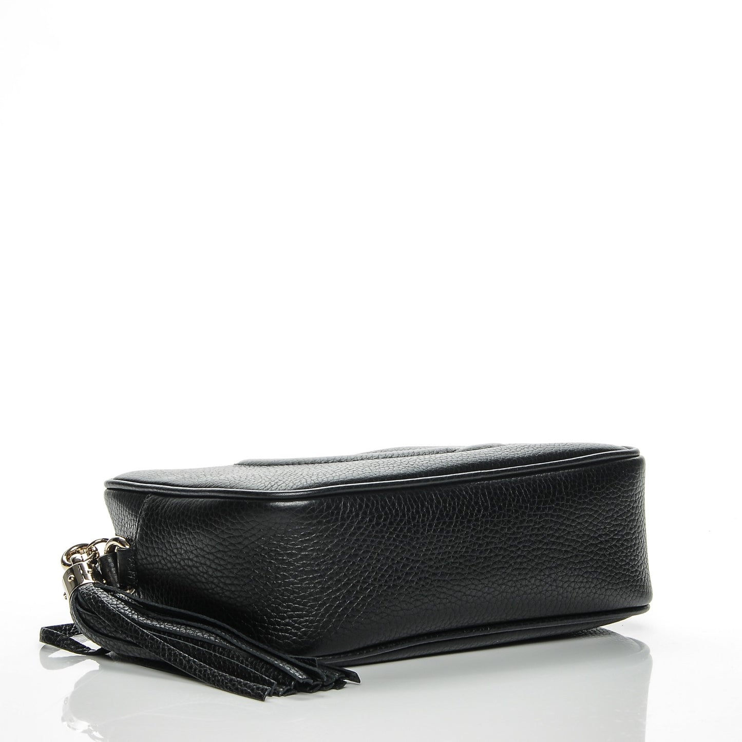 Pebbled Calfskin Small Soho Disco Bag Black