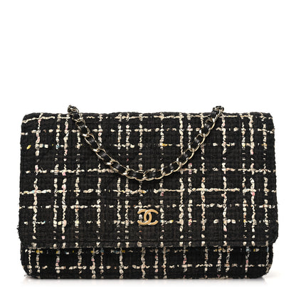Chanel Tweed Wallet On Chain WOC Black 1 of 11