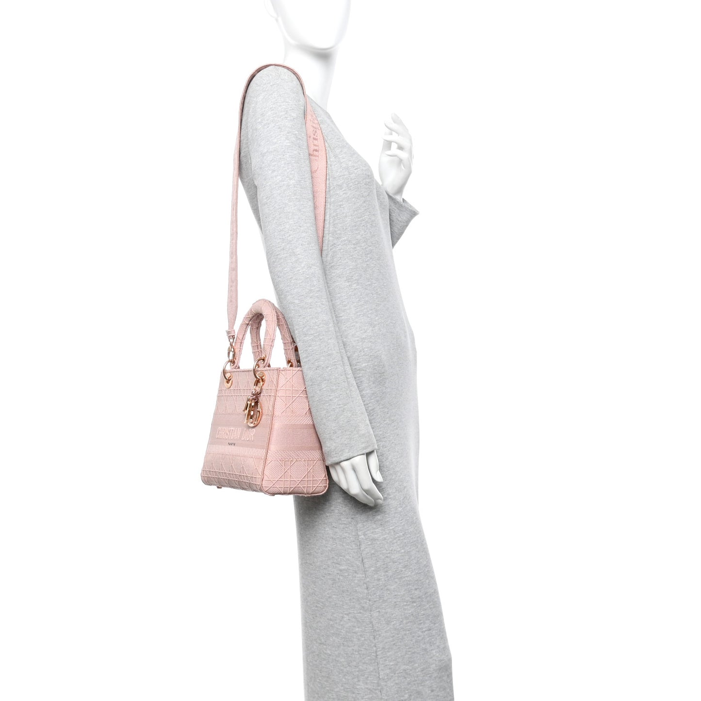 Canvas Embroidered Medium Lady D-Lite Bois De Rose