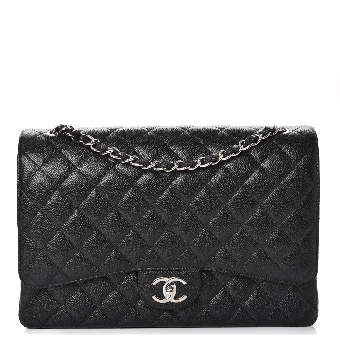 Caviar Quilted Maxi Double Flap Black